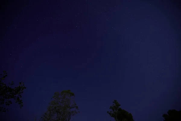 Parlak uydu ışığıyla gece gökyüzü.