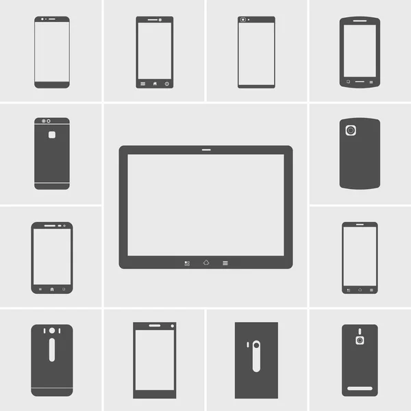 Back Phone Icon Vector Set Gray Background — Stock Vector