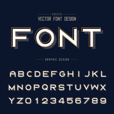 font ve alfabetik vektör arkaplan, harf ve metin grafik sanat tasarımı.