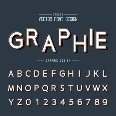 font ve alfabetik vektör arkaplan, harf ve metin grafik sanat tasarımı.