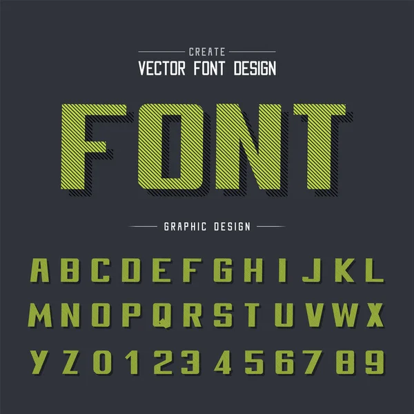 Línea Fuente Sombra Vector Alfabeto Audaz Escritura Tipográfica Diseño Números — Vector de stock