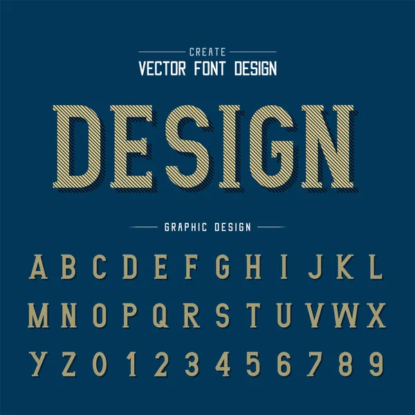 Línea Fuente Sombra Vector Alfabeto Escritura Estilo Letra Tipográfica Diseño — Vector de stock