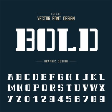 Tech Bold Font and alphabet vector, Technology Script and number design, Graphic text on background