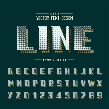 Satır Kalın Yazı Tipi Gölgesi ve Grafik alfabe vektörü, Modern Yazı tipi ve harf numarası tasarımı