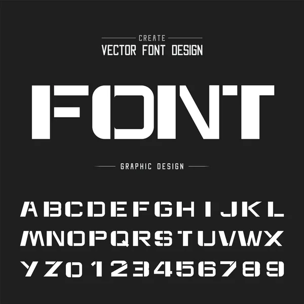 Tech Bold Font Alphabet Vector Technology Design Typeface Letter Number — 스톡 벡터