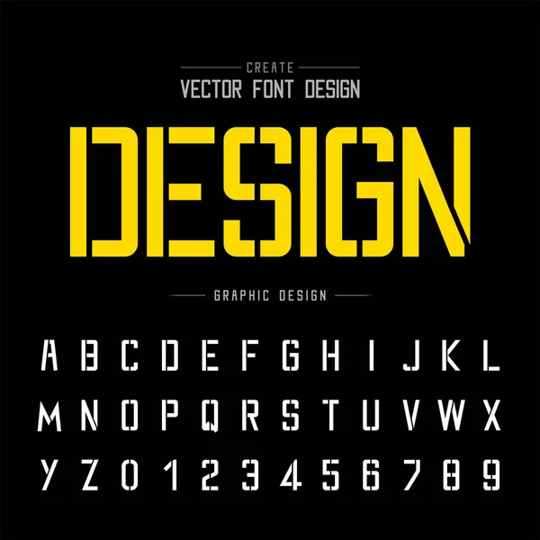 Tech Font Alphabet Vector Technology Typeface Letter Number Design Graphic — Stock vektor