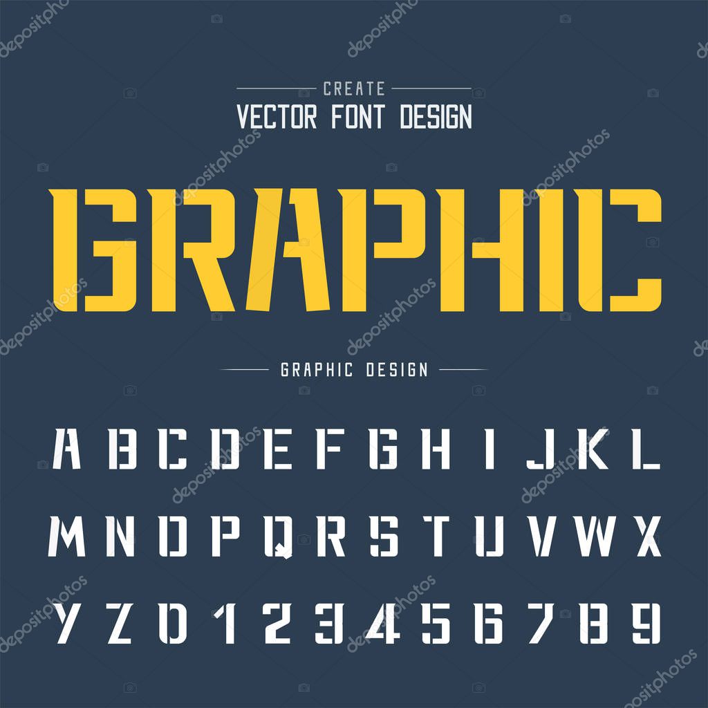 Tech Font and Graphic alphabet vector, Technology Bold Modern Typeface and letter number design
