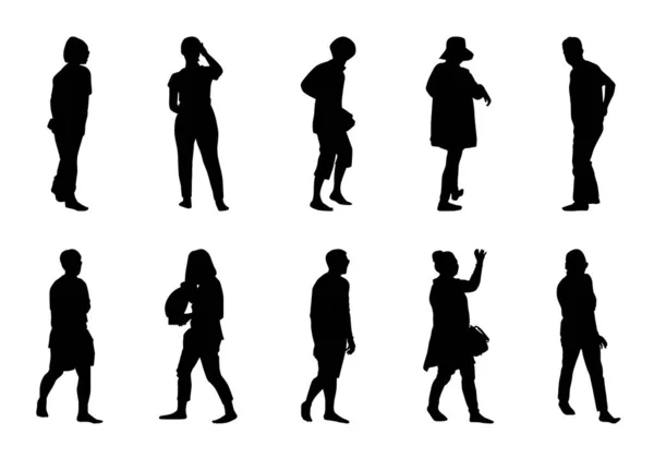 People Silhouette Standing Vector Lifestyle Men Women Set Stock Vector by  ©whon.004.hotmail.com 378366872