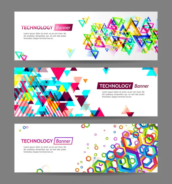 Abstract Web Banners Triangle Background Modern Geometric Shapes Background Hexagon — Stock Vector