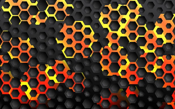 Abstract Hexagon Background Technology Polygonal Design — Stock Vector