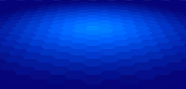 Perspektivisches Gitter Sechseckige Oberfläche Abstrakter Hintergrund Mit Blauen Formen Technologie — Stockvektor