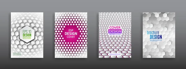 Abstract Hexagon Flyer Design Vector Annual Report Brochure Tech Cover — Stock Vector