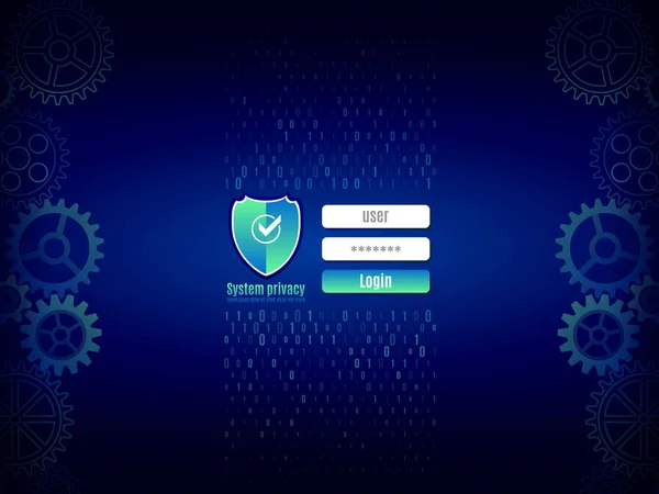 用于网络保护的网络屏蔽 计算机数据防御 全球网络安全 用户身份验证 数据验证机制 — 图库矢量图片