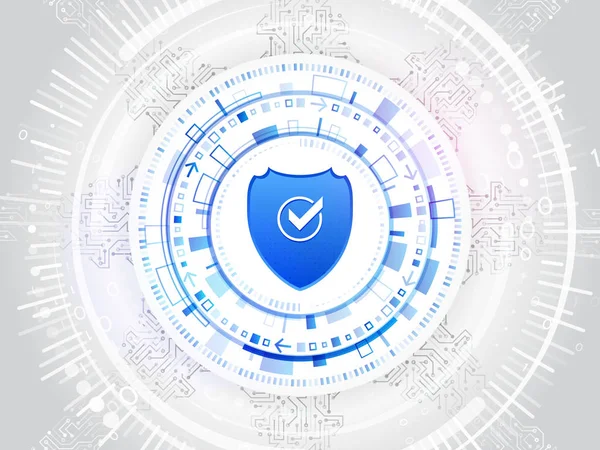 Escudo Cibernético Para Proteção Internet Defesa Dados Computador Segurança Rede —  Vetores de Stock