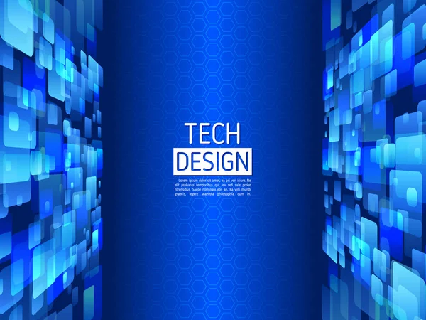 Perspective Technology Background Tech Geometric Shape Website Poster Cover — Stock Vector