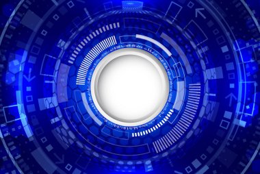 Soyut küresel teknoloji kavramı. Arka planda çeşitli yüksek teknoloji öğeleri ile Internet bağlantısı. Ağ vektör çizim.