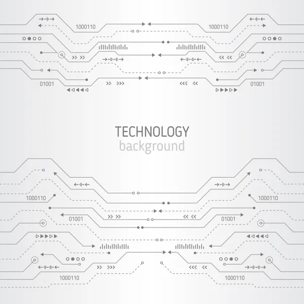 Het patroon van de printplaat op de witte achtergrond. Digitaal abstract — Stockvector