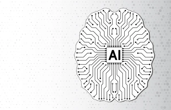 Umělá inteligence, virtuální emulace, věda technika. — Stockový vektor