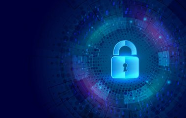 Veri koruma, gizlilik ve internet güvenliği kavramı.