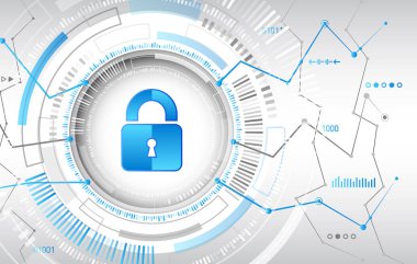 Siber güvenlik ve veri gizliliği koruma vektör illüstrasyon.