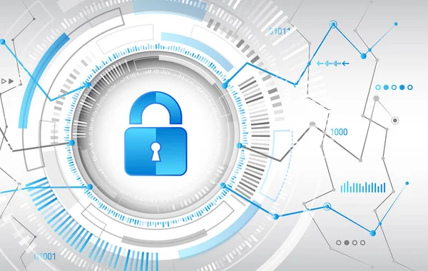 サイバーセキュリティとデータプライバシー保護ベクトル図. — ストックベクタ