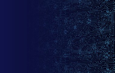 Soyut 3d devre kartı. Fütüristik vektör çizim.