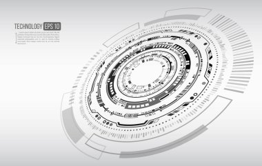 Dairesel teknoloji arka plan tasarım vektör illüstrasyon.