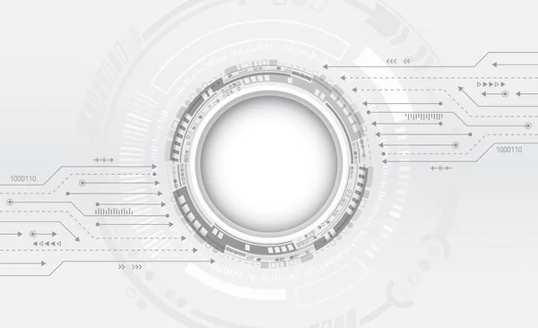 Концепція цифрових технологій. Ілюстрація високих комп'ютерних технологій на сірому фоні . — стоковий вектор