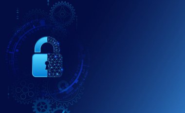 Siber güvenlik internet ve ağ kavramı. Soyut devre kartı.