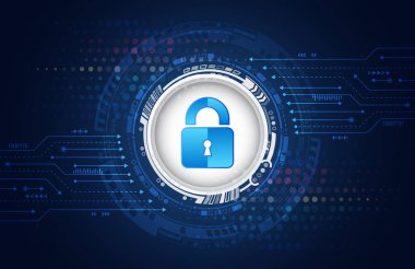 Siber güvenlik internet ve ağ kavramı. Veri koruma gizlilik kavramı