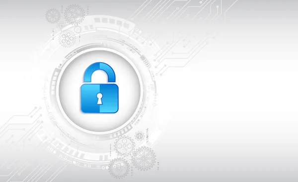 Protección de datos concepto de privacidad. Icono de candado y conexión de red de tecnología de Internet . — Vector de stock