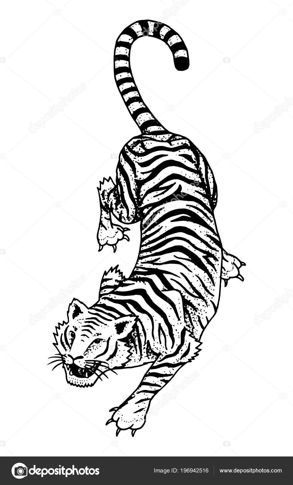 Diseño de Tatuaje El feroz tigre Yakuza y el bambú: Descarga Gratis y  Prueba Virtual, image size:1027x1700