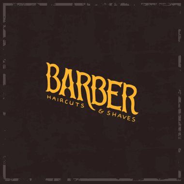 Berber rozet etiketi logosu. Hipster amblemi tabela saç, sakal ve bıyık için. Oyulmuş elle çizilmiş eski vintage kroki. Modern yazı.