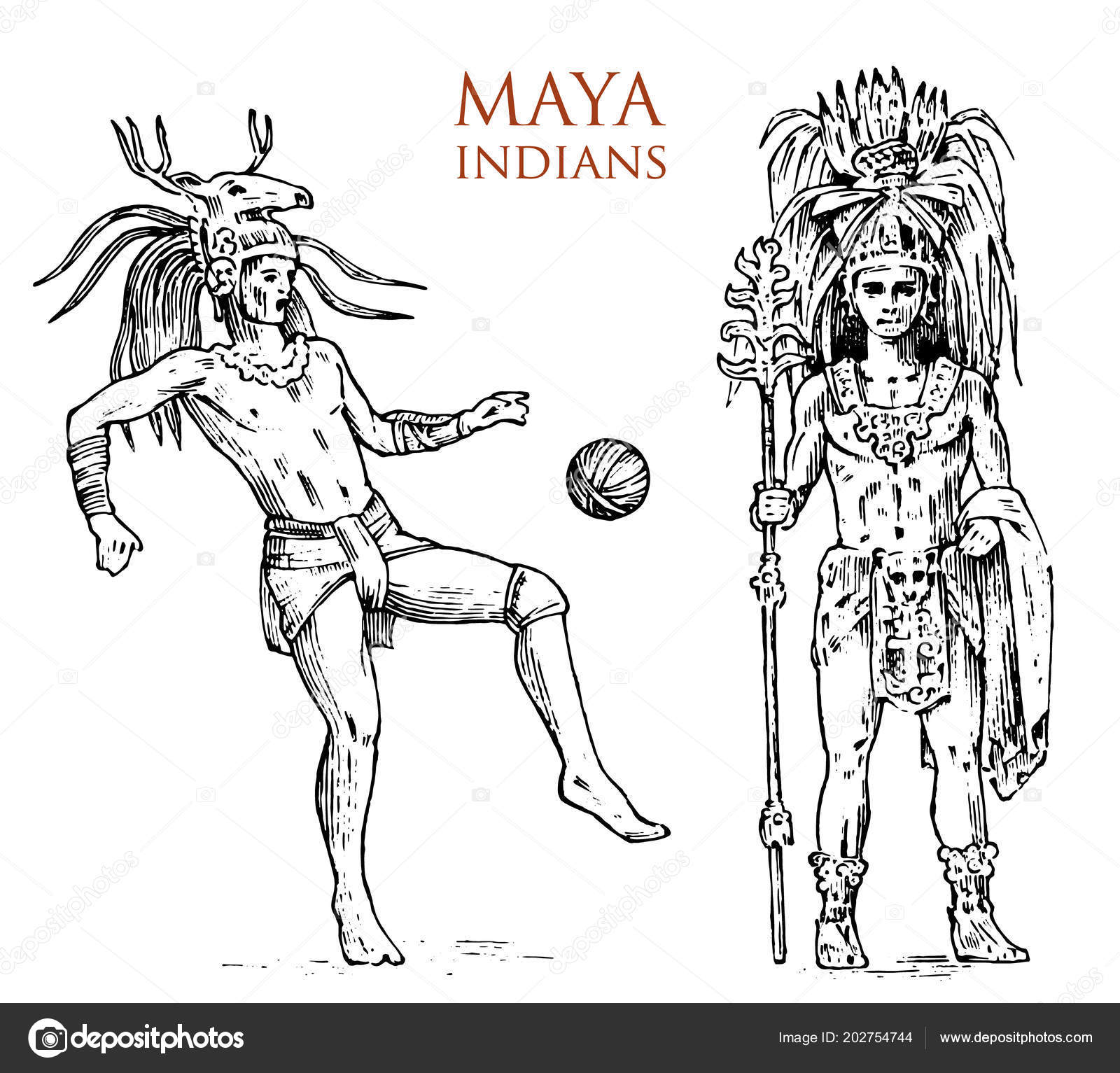 Estilo Maya Cultura Retrato de un hombre, traje