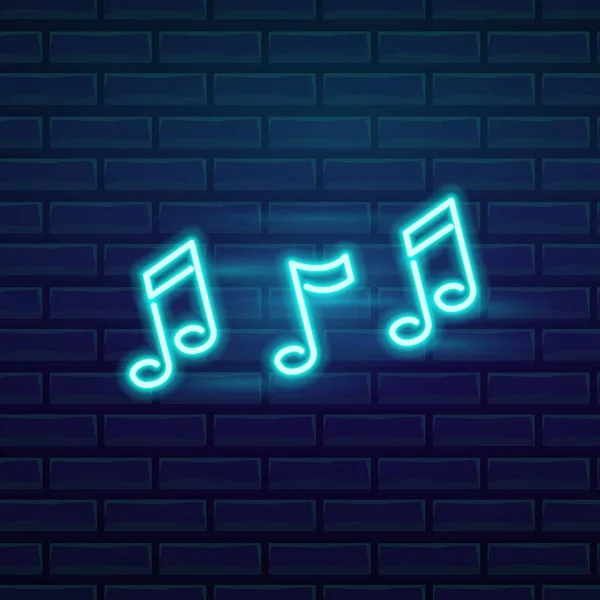 Conjunto de letrero de neón de moda. Música de letrero brillante de noche, banner de luz brillante. Logo de verano, emblema. Club o bar sobre fondo oscuro. Vector editable . — Vector de stock