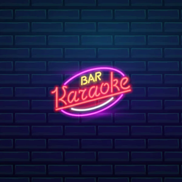Sada fashion neon sign. Noční světlé "tabulkou" Karaoke, zářící světelný nápis. Letní logo, emblém. Klubu nebo baru na tmavém pozadí. Upravitelné vektorové. — Stockový vektor