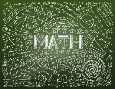 Bilimsel formüller ve fizik ve matematik beyaz tahta üzerinde hesaplamalar. Cebir ve geometri okulda ders. Eğitim ve bilim. oyulmuş elle çizilmiş eski kroki ve vintage tarzı.