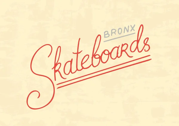 Skateboarden label. Stedenbouwkundig ontwerp voor Skater. gegraveerde hand getrokken schets in zwart-wit vintage te laten. Een inscriptie of een woordgroep. — Stockvector