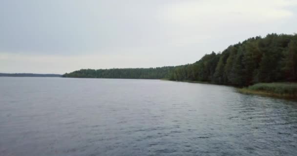 Lac et herbe verte dans le nord. Vue horizontale du drone aérien. Paysage russe. Journée ensoleillée dans la nature sauvage. Concept pour touristes itinérants .