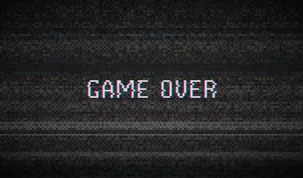 Glitch Texture pixel noise. Test TV Screen Digital VHS Background. Game Over. Error Computer Video. Abstract black Damage. — Stock Vector