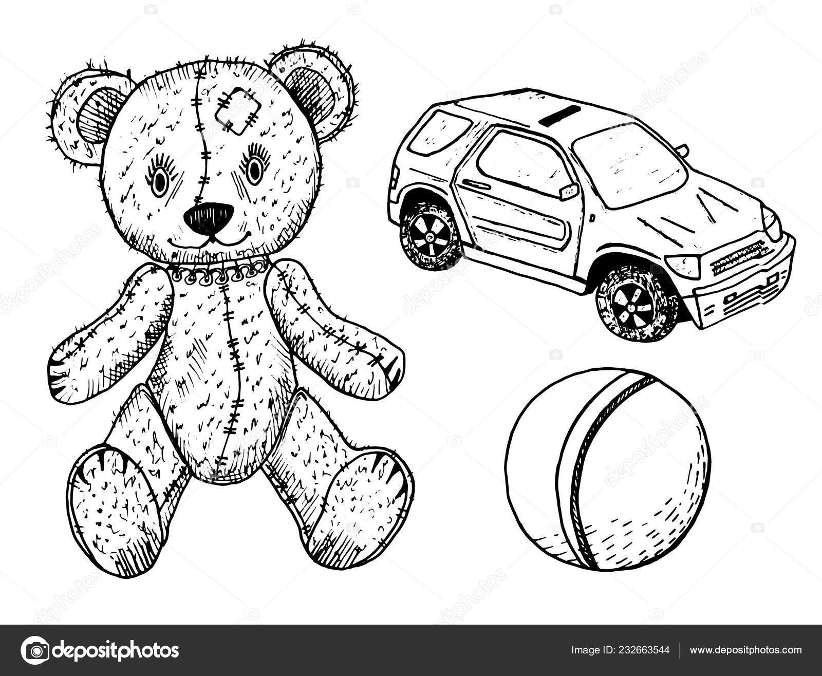 Children toy for teddy bear, cute ball and machine or