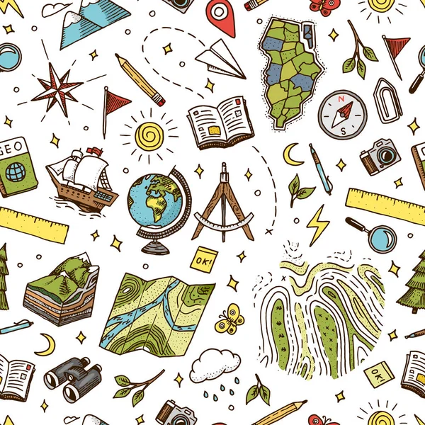 Sport Seamless pattern. Icons doodle style. Equipment for fitness