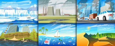 Çevre kirliliği. Radyoaktif sanayi kümesi. Ekolojik sorunlar ormansızlaşma, küresel ısınma, dökme, pestisitler otomobil egzoz, çölleşme ve plastik petrol. Hava su toprak kirli.