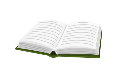 Edebiyat Aşığı için açık kitap. Okuma ansiklopedisi. Ters sayfalar. Çağdaş tarzda nesne. Posterler için vektör çizimi.