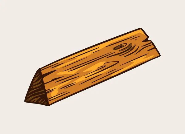Brennholz für den Grill im Vintage-Stil. von Hand gezeichnet. Balken oder log für Grillparty. Vektorillustration für Menüs oder Beschriftungen. — Stockvektor