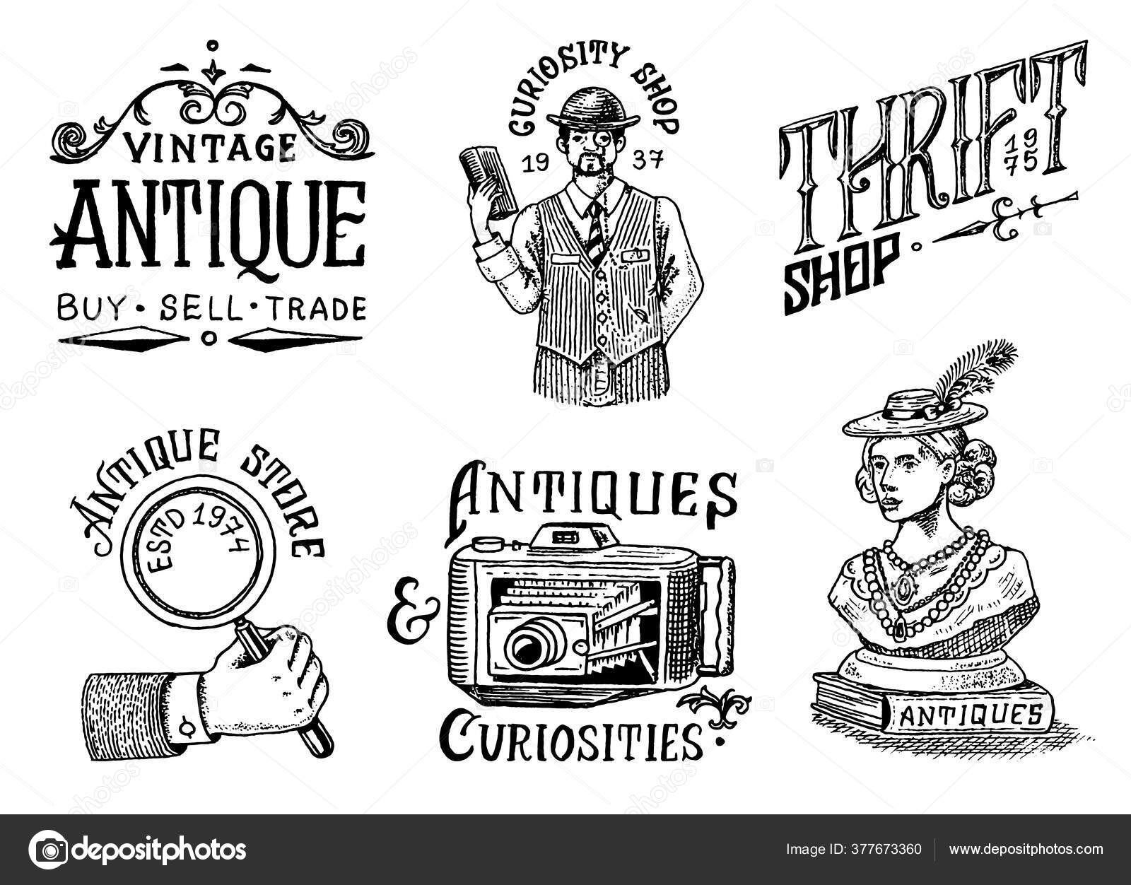 Etiquetas de tiendas de antigüedades o Vintage Mujer