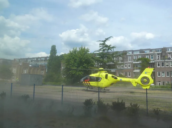 Rietland Park Amsterdam Nederland Juli 2018 Dringende Medische Trauma Helikopter — Stockfoto