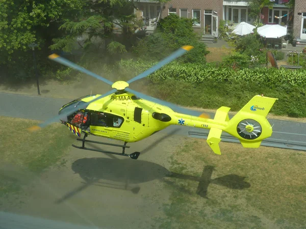 Rietland Park Amsterdam Nederland Juli 2018 Dringende Medische Trauma Helikopter — Stockfoto