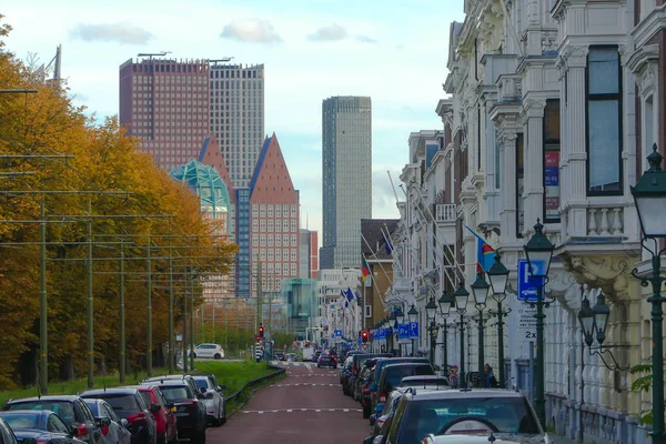 ハーグ オランダ 2018 ハーグ市のスカイラインのストリート ビュー — ストック写真