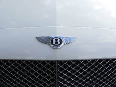 The Hague, the Netherlands - November  11 2018: Bentley winged B badge on white background clipart